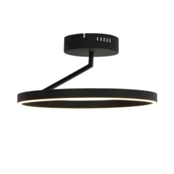 Qazqa plafondlamp anello zwart geïntegreerde led