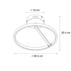 Qazqa plafondlamp anello zwart geïntegreerde led