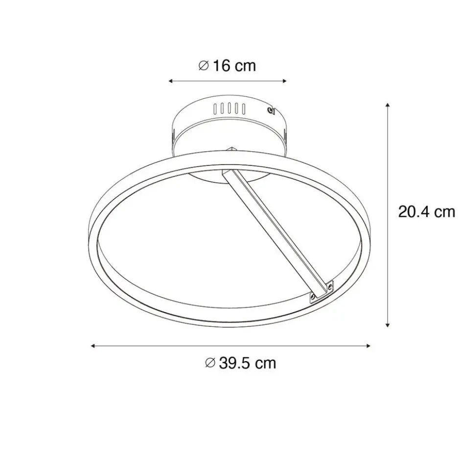 Qazqa plafondlamp anello zwart geïntegreerde led