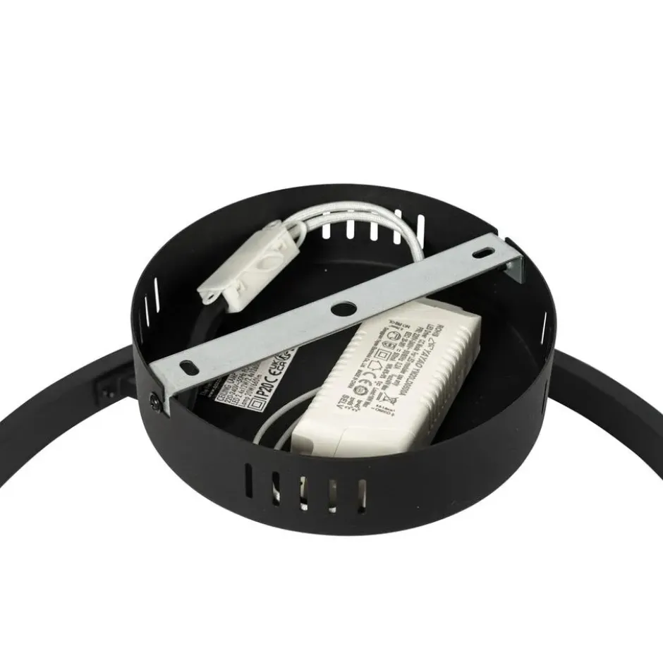 Qazqa plafondlamp anello zwart geïntegreerde led