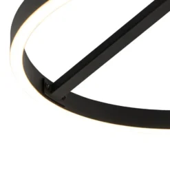 Qazqa plafondlamp anello zwart geïntegreerde led