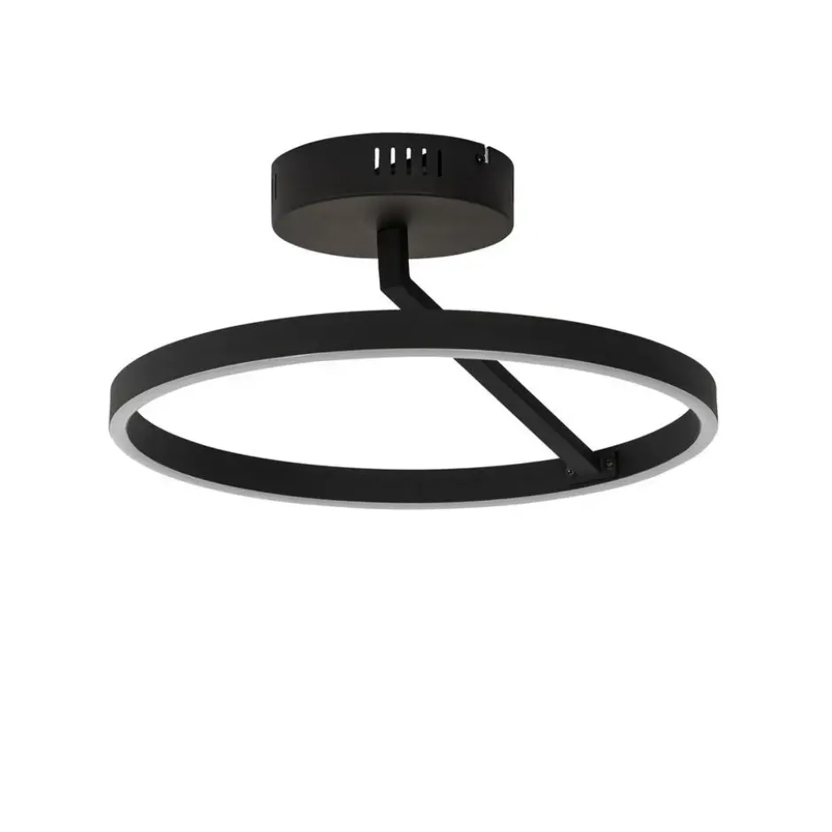 Qazqa plafondlamp anello zwart geïntegreerde led