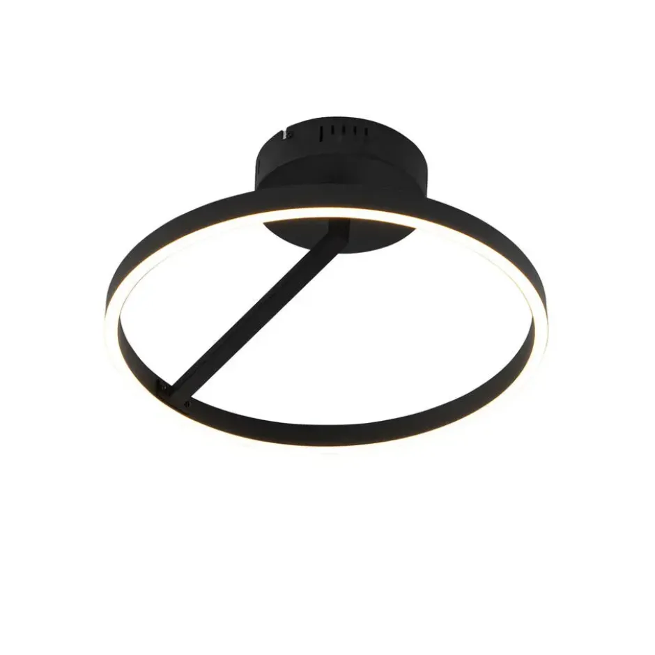 Qazqa plafondlamp anello zwart geïntegreerde led
