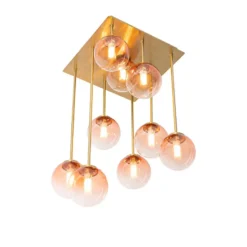 Qazqa plafondlamp athens roze g9