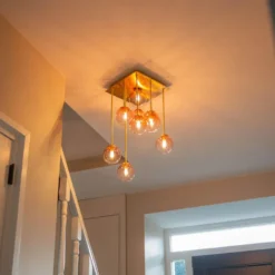 Qazqa plafondlamp athens roze g9