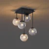 Qazqa plafondlamp athens zwart g9
