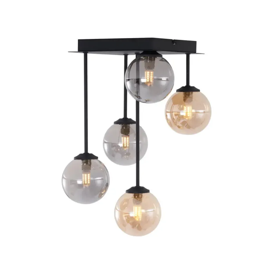 Qazqa plafondlamp athens zwart g9