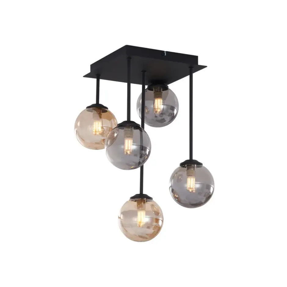 Qazqa plafondlamp athens zwart g9