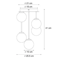 Qazqa plafondlamp athens zwart g9