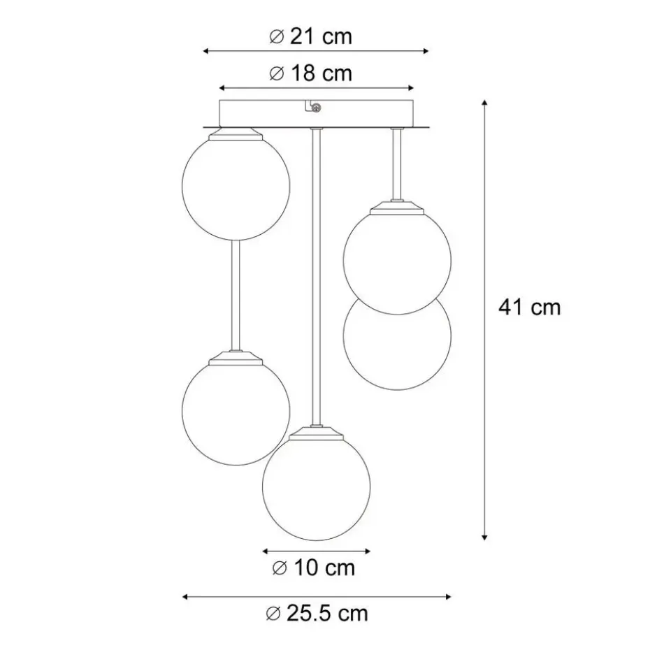Qazqa plafondlamp athens zwart g9