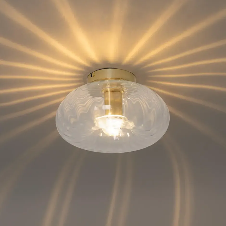 Qazqa plafondlamp ayesha goudkleurig e27