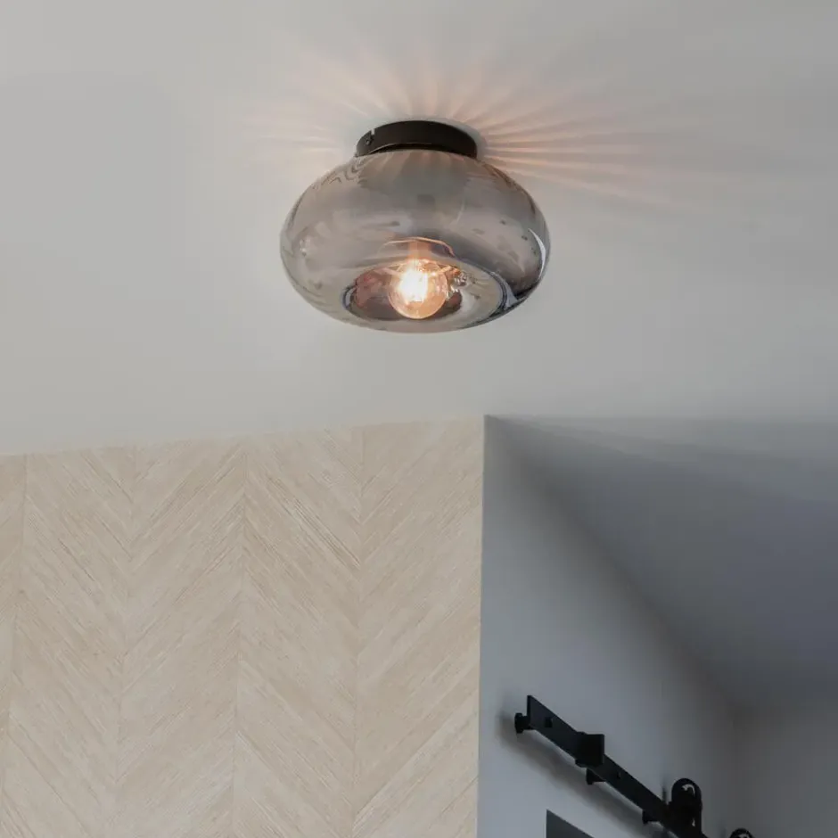Qazqa plafondlamp ayesha zwart e27