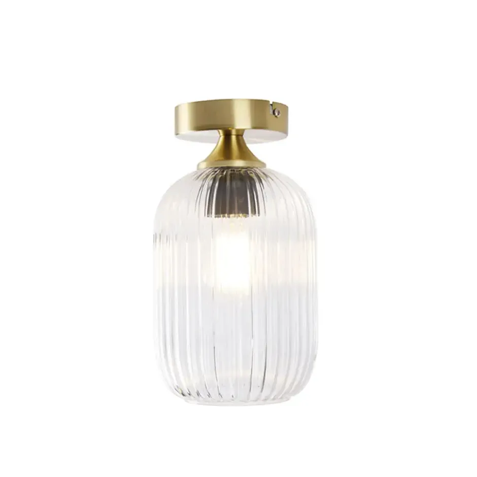 Qazqa plafondlamp banci goudkleurig e27