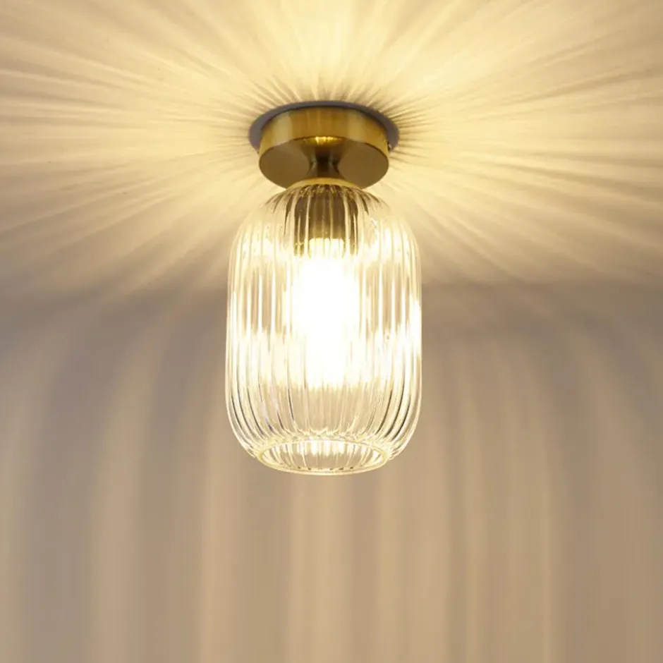 Qazqa plafondlamp banci goudkleurig e27