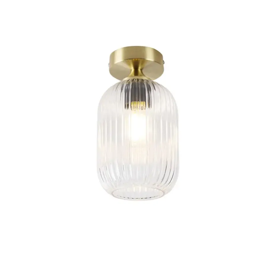 Qazqa plafondlamp banci goudkleurig e27