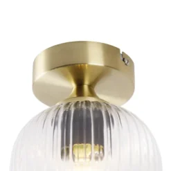 Qazqa plafondlamp banci goudkleurig e27