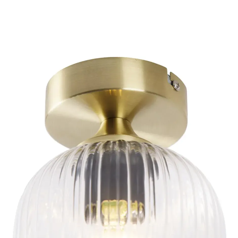 Qazqa plafondlamp banci goudkleurig e27