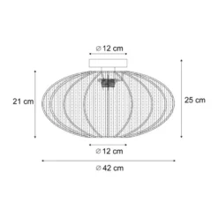 Qazqa plafondlamp bida beige e27