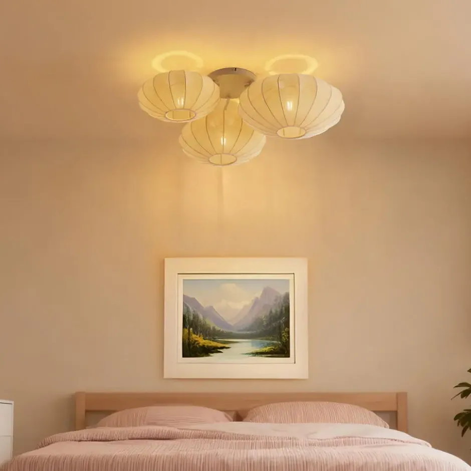 Qazqa plafondlamp bida beige e27
