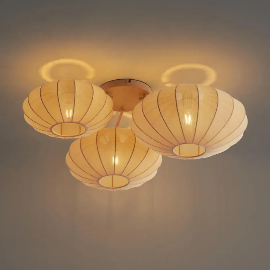 Qazqa plafondlamp bida beige e27