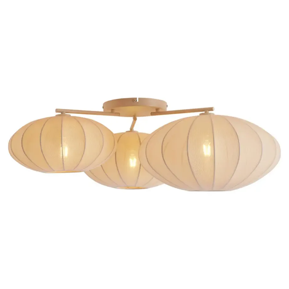 Qazqa plafondlamp bida beige e27