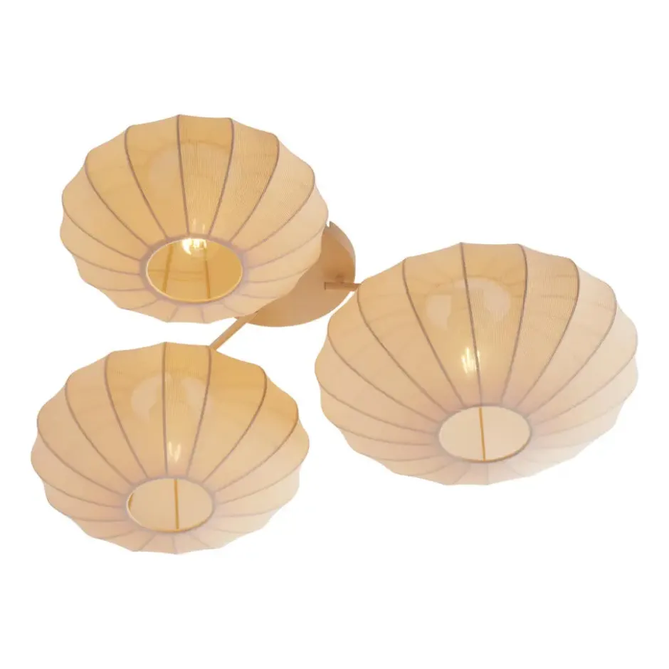 Qazqa plafondlamp bida beige e27