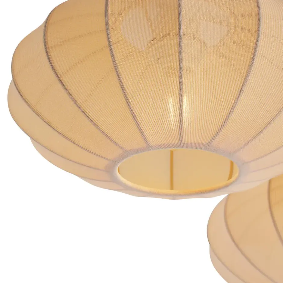 Qazqa plafondlamp bida beige e27
