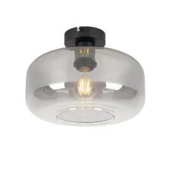 Qazqa plafondlamp bizle grijs e27