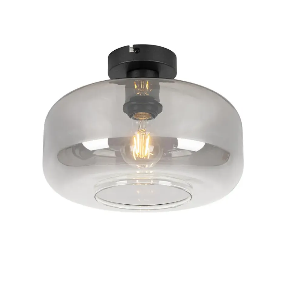 Qazqa plafondlamp bizle grijs e27