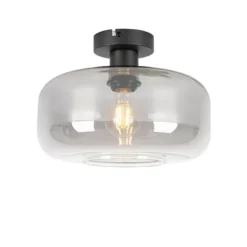 Qazqa plafondlamp bizle grijs e27