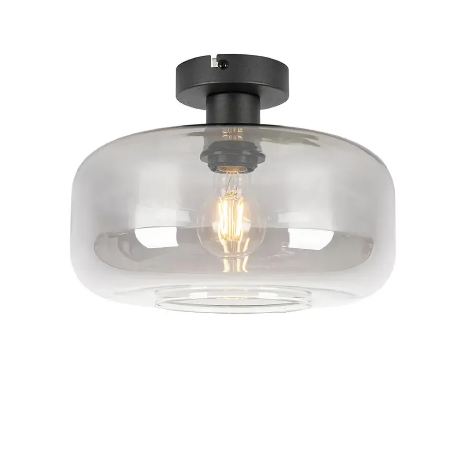 Qazqa plafondlamp bizle grijs e27