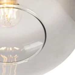 Qazqa plafondlamp bizle grijs e27