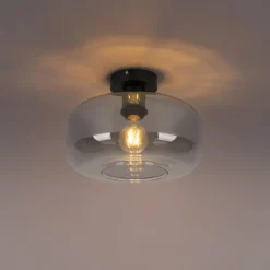 Qazqa plafondlamp bizle grijs e27