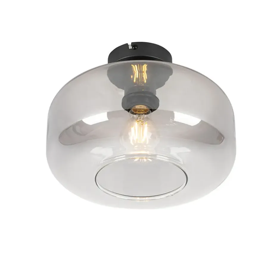 Qazqa plafondlamp bizle grijs e27