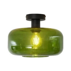 Qazqa plafondlamp bizle zwart e27