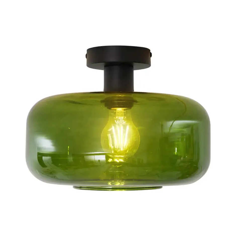 Qazqa plafondlamp bizle zwart e27