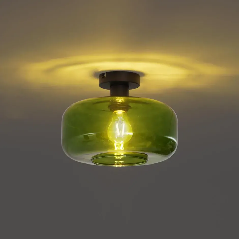 Qazqa plafondlamp bizle zwart e27