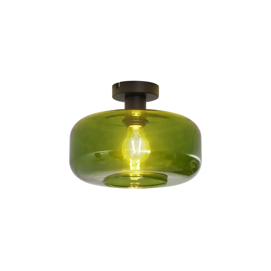 Qazqa plafondlamp bizle zwart e27