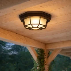 Qazqa plafondlamp bri bruin e27
