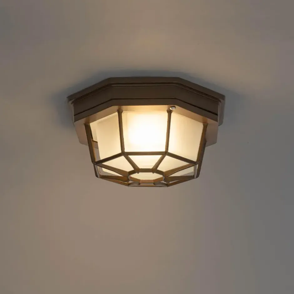 Qazqa plafondlamp bri bruin e27