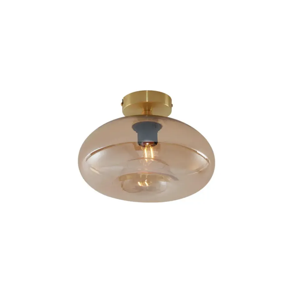 Qazqa plafondlamp busa goudkleurig e27