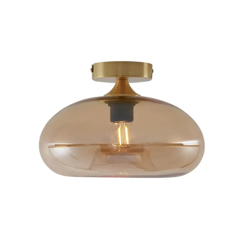 Qazqa plafondlamp busa goudkleurig e27