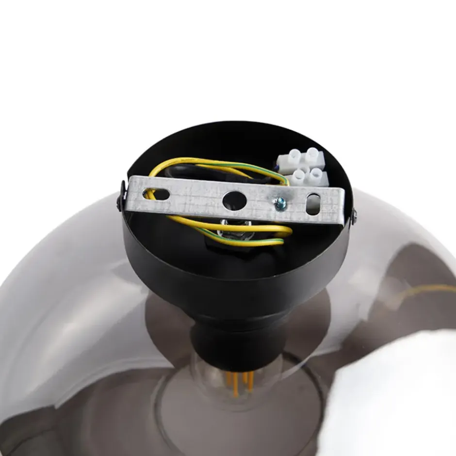 Qazqa plafondlamp busa zwart e27