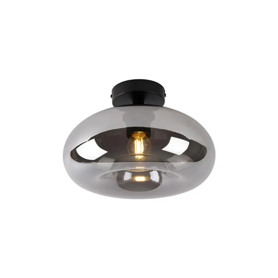 Qazqa plafondlamp busa zwart e27