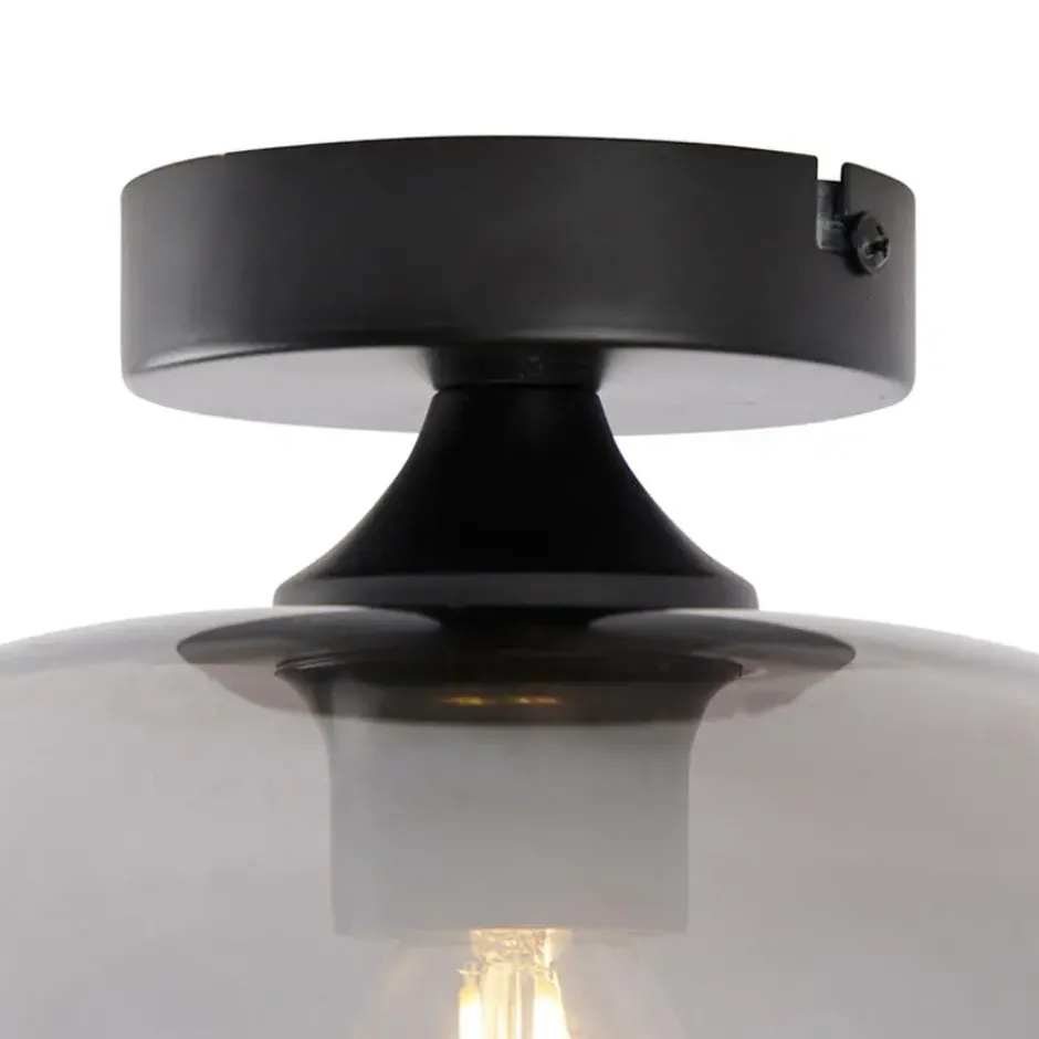 Qazqa plafondlamp busa zwart e27