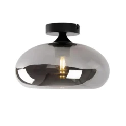 Qazqa plafondlamp busa zwart e27
