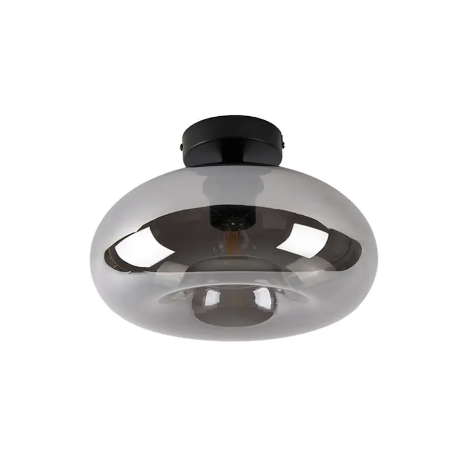 Qazqa plafondlamp busa zwart e27