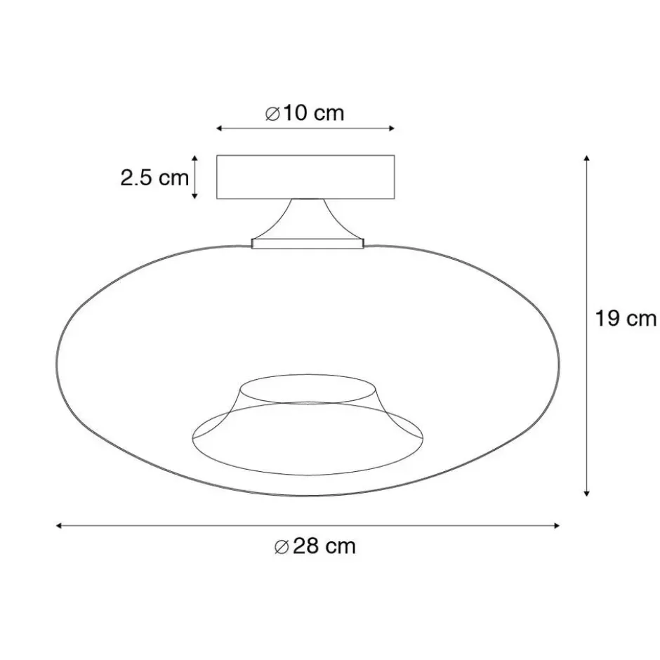 Qazqa plafondlamp busa zwart e27