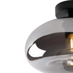 Qazqa plafondlamp busa zwart e27