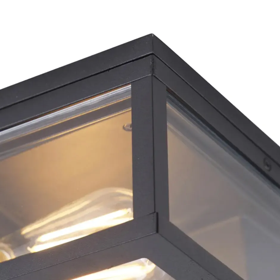 Qazqa plafondlamp charlois zwart e27